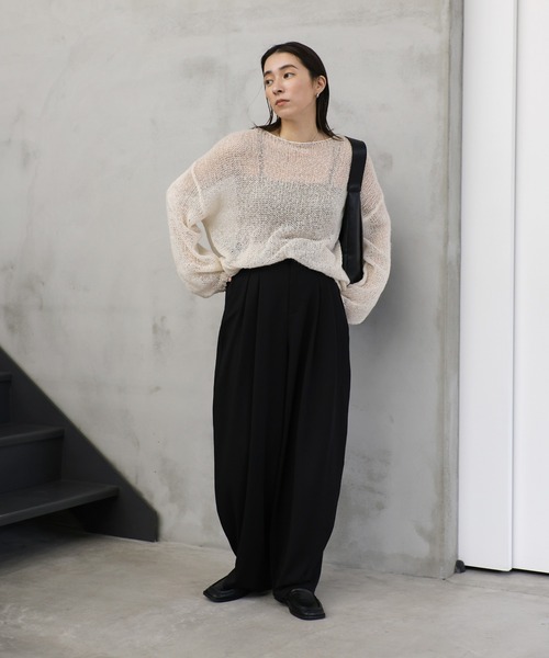 select MOCA(セレクトモカ)の「カットジョーゼットバルーンスラックス(スラックス・レディース・グレー/ブラック/ベージュ・MEDIUM/LARGE/SMALL)」の4枚目の写真