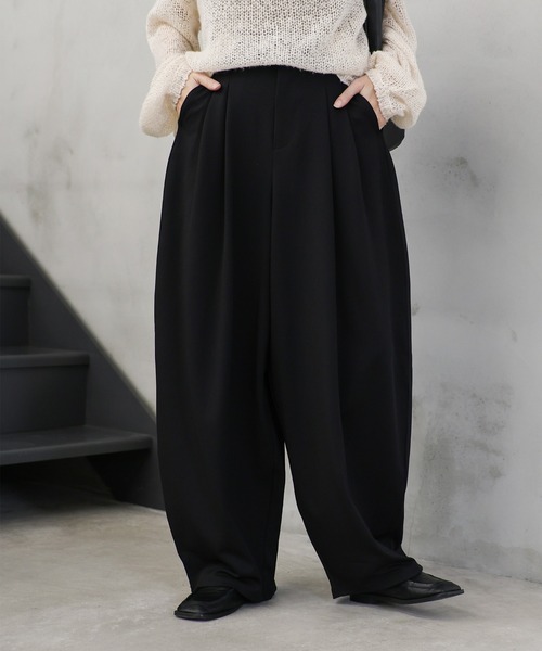 select MOCA(セレクトモカ)の「カットジョーゼットバルーンスラックス(スラックス・レディース・グレー/ブラック/ベージュ・MEDIUM/LARGE/SMALL)」の5枚目の写真