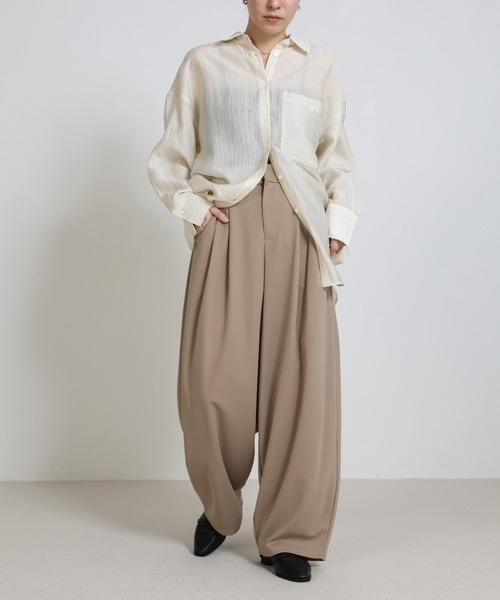 select MOCA(セレクトモカ)の「カットジョーゼットバルーンスラックス(スラックス・レディース・グレー/ブラック/ベージュ・MEDIUM/LARGE/SMALL)」の19枚目の写真