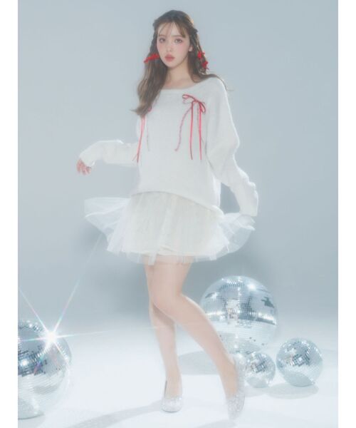 WRAPPING RIBBON JQD KNIT/ラッピングリボンジャガードニット