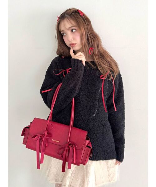 ニット セーター WRAPPING RIBBON JQD KNIT/ラッピングリボンジャガードニット レディース WRAPPING RIBBON JQD KNIT/ラッピングリボンジャガードニット