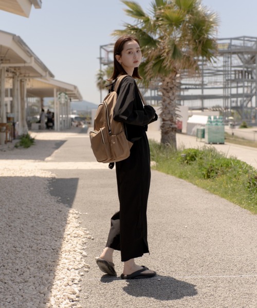 Rename（リネーム）の「Rename ゴールドファスナーマルチポケット デイバッグ（バックパック/リュック・レディース・ブラック/モカ・FREE）」の18枚目の写真