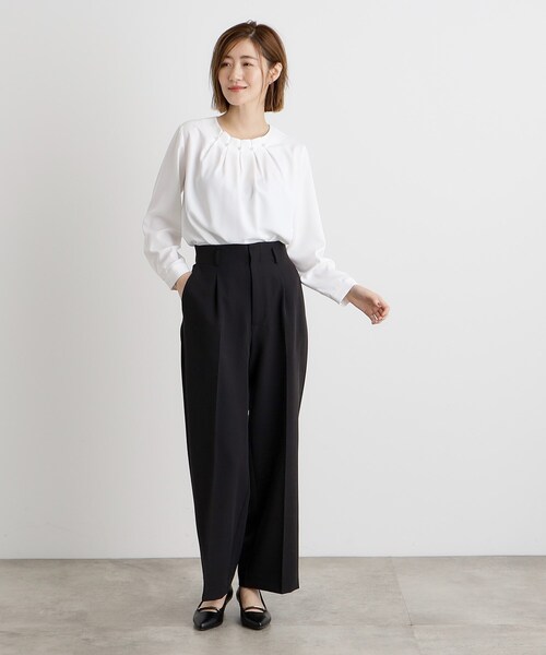 grove(グローブ)の「◆パール調タックブラウス(シャツ/ブラウス・レディース・ナチュラル/オフホワイト・03/02/01/04/05)」の18枚目の写真