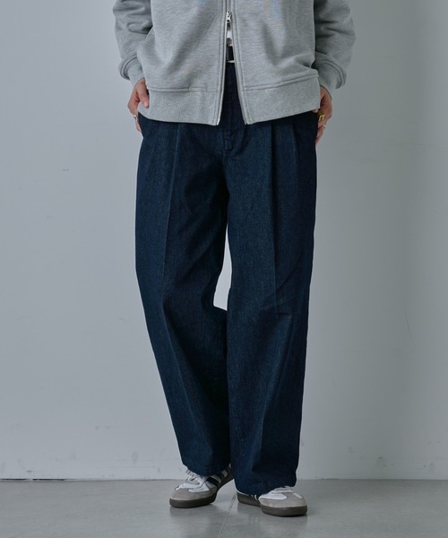 COLONY 2139(コロニートゥーワンスリーナイン)の「2タックストレートデニムスラックス(デニムパンツ・メンズ・ブラック/インディゴブルー・LARGE/MEDIUM)」の8枚目の写真