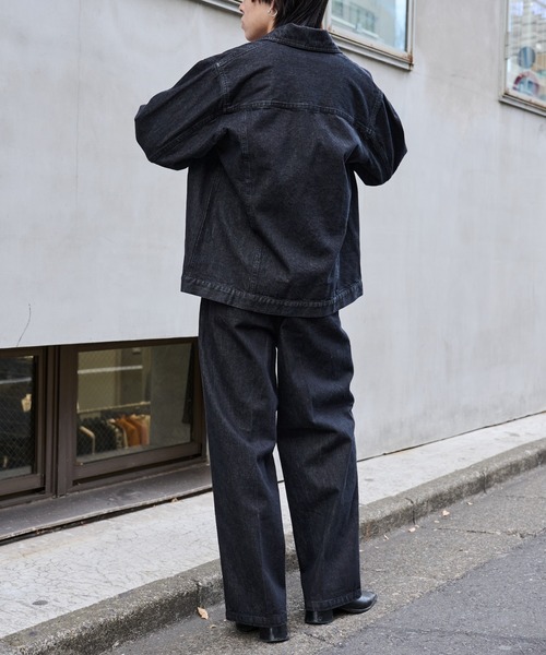 COLONY 2139(コロニートゥーワンスリーナイン)の「2タックストレートデニムスラックス(デニムパンツ・メンズ・ブラック/インディゴブルー・LARGE/MEDIUM)」の13枚目の写真