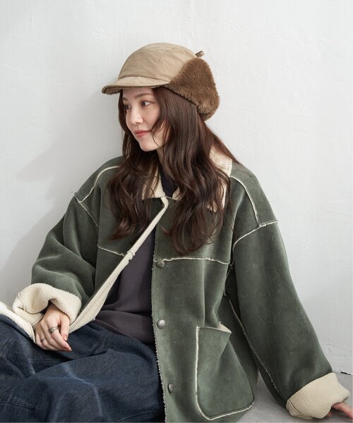 LBC（エルビーシー）の「フライトキャップ（キャップ・レディース・カーキ/ブラック・FREE）」の8枚目の写真