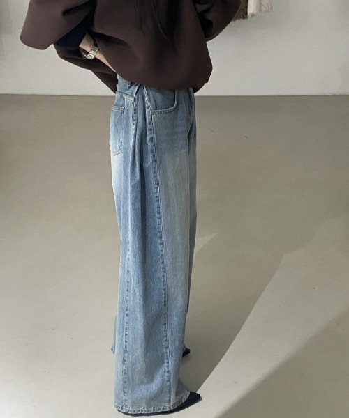FREE STYLISTS(フリー スタイリスト)の「YUGA_YGMC サイドタック ワイドストレート デニムパンツ(デニムパンツ・レディース・ライトブルー/インディゴブルー/ブラック・S/M/L/FREE)」の17枚目の写真