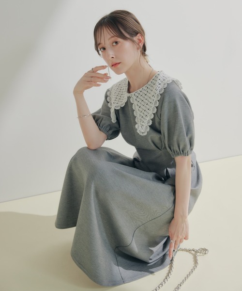 Freckle Seoul グレー　ワンピース パフスリーブ Freckle Seoul グレー ワンピース パフスリーブ Puff Sleeve