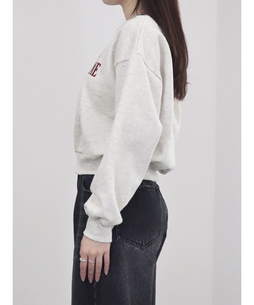 Reurie'(レウリィ)の「フロントロゴスウェット / 長袖 クルーネック パーカー プルオーバー カレッジロゴ風 英字 刺繍 カジュアル ベーシック 配色デザイン(スウェット・レディース・ネイビー/アイボリー/ライトグレー・FREE)」の19枚目の写真