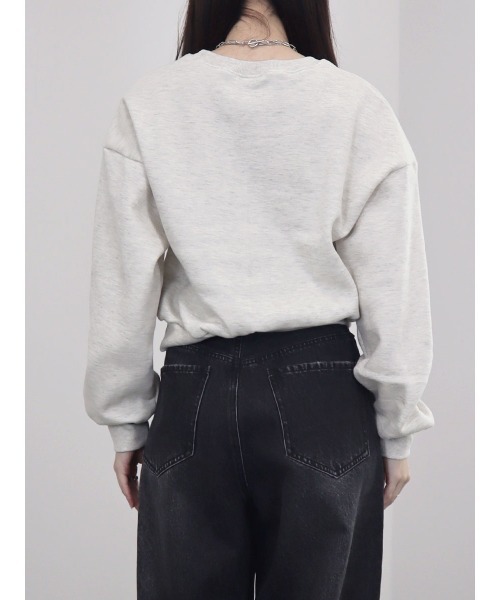 Reurie'(レウリィ)の「フロントロゴスウェット / 長袖 クルーネック パーカー プルオーバー カレッジロゴ風 英字 刺繍 カジュアル ベーシック 配色デザイン(スウェット・レディース・ネイビー/アイボリー/ライトグレー・FREE)」の20枚目の写真