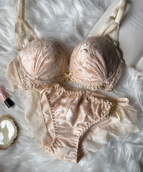 HAREO ノースリーブ ショーツ セット S セール】【Lace Drape】脇高エレガントレース ブラ＆ショーツセット