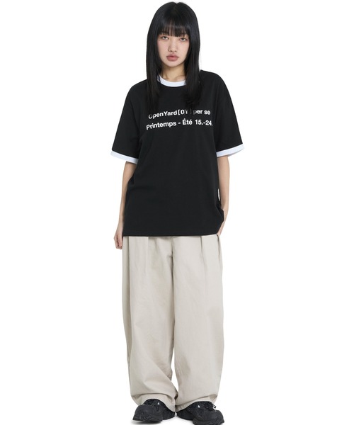 OY(オーワイ)の「『OY/オーワイ』 LEGACY RINGER TEE/ベーシックリンガー半袖Tシャツ(Tシャツ/カットソー・レディース・アイボリー/ブラック・L/M)」の7枚目の写真