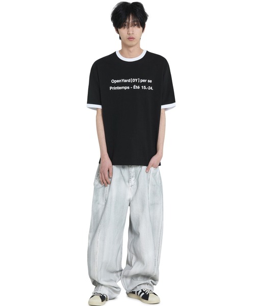 OY(オーワイ)の「『OY/オーワイ』 LEGACY RINGER TEE/ベーシックリンガー半袖Tシャツ(Tシャツ/カットソー・レディース・アイボリー/ブラック・L/M)」の6枚目の写真