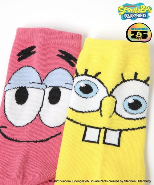 BAYFLOW（ベイフロー）の「【SpongeBob(スポンジ・ボブ)×BAYFLOW】ソックス(KIDS)（ソックス/靴下・キッズ・イエロー/ピンク・MEDIUM/LARGE）」の3枚目の写真