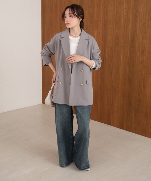Bab（バブ）の「ダブルボタンテーラードジャケット（テーラードジャケット・レディース・ブラック/グレー/ベージュ・M）」の5枚目の写真