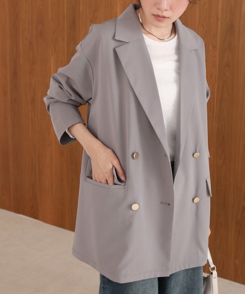 Bab（バブ）の「ダブルボタンテーラードジャケット（テーラードジャケット・レディース・ブラック/グレー/ベージュ・M）」の12枚目の写真