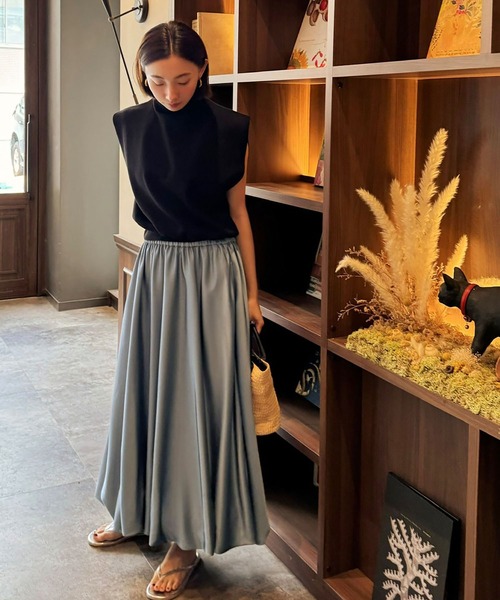 ELFRANK（エルフランク）の「サテンロングバルーンスカート（スカート・レディース・モカ/アイボリー/ブラック/ブルーグレー・FREE）」の22枚目の写真