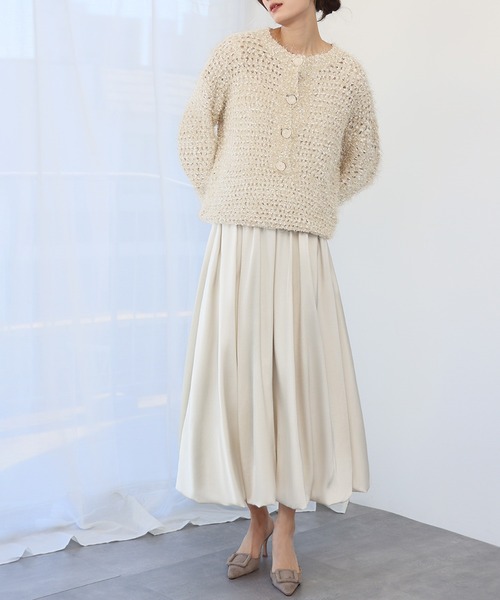 ELFRANK（エルフランク）の「サテンロングバルーンスカート（スカート・レディース・モカ/アイボリー/ブラック/ブルーグレー・FREE）」の5枚目の写真