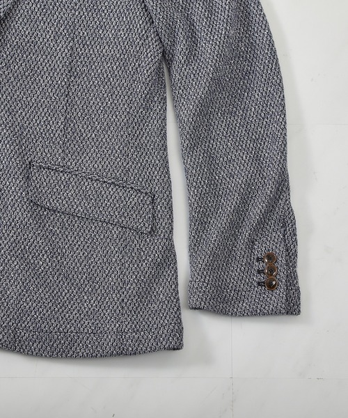 UNION STATION（ユニオンステーション）の「ラッセル編みテーラードジャケット（テーラードジャケット・メンズ・ネイビー/ライトグレー・LL/M/S/L）」の12枚目の写真