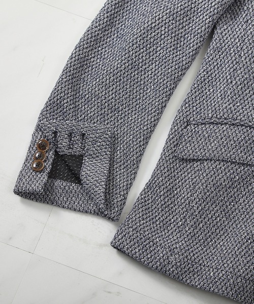 UNION STATION（ユニオンステーション）の「ラッセル編みテーラードジャケット（テーラードジャケット・メンズ・ネイビー/ライトグレー・LL/M/S/L）」の13枚目の写真