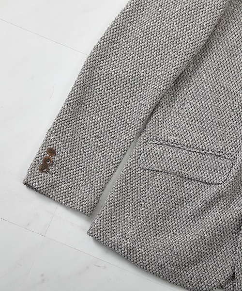UNION STATION（ユニオンステーション）の「ラッセル編みテーラードジャケット（テーラードジャケット・メンズ・ネイビー/ライトグレー・LL/M/S/L）」の16枚目の写真