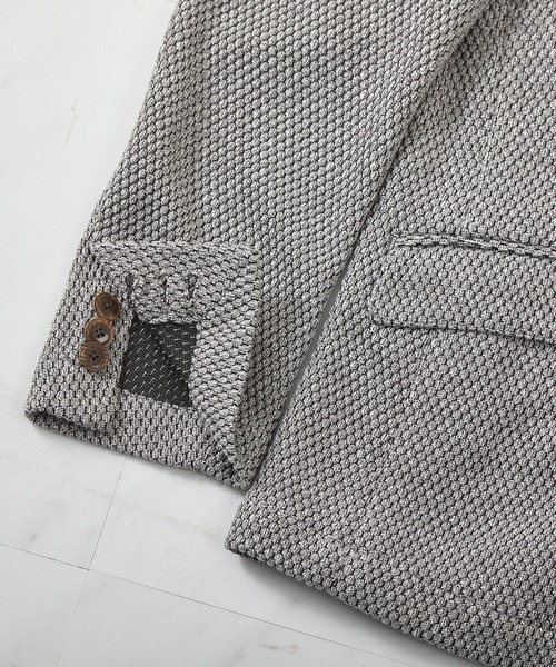 UNION STATION（ユニオンステーション）の「ラッセル編みテーラードジャケット（テーラードジャケット・メンズ・ネイビー/ライトグレー・LL/M/S/L）」の17枚目の写真