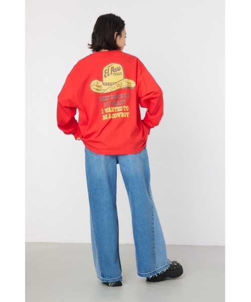 RODEO CROWNS WIDE BOWL（ロデオクラウンズワイドボウル）の「Various Western ロングスリーブTシャツ（Tシャツ/カットソー・レディース・ブルー/チャコールグレー/オフホワイト/レッド・FREE）」の9枚目の写真