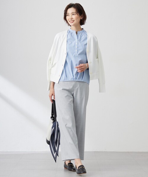 J.PRESS(ジェイプレス)の「【洗える】CARREMAN 2WAY ストレート ワイド パンツ(その他パンツ・レディース・ライトグレー系/ブラック系/サックスブルー系・9/7/13/11)」の12枚目の写真