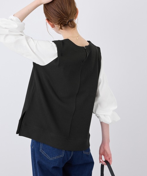 ROPE' PICNIC（ロペピクニック）の「布帛コンビプルオーバー（Tシャツ/カットソー・レディース・キナリ/ブラック/グレー・38）」の19枚目の写真