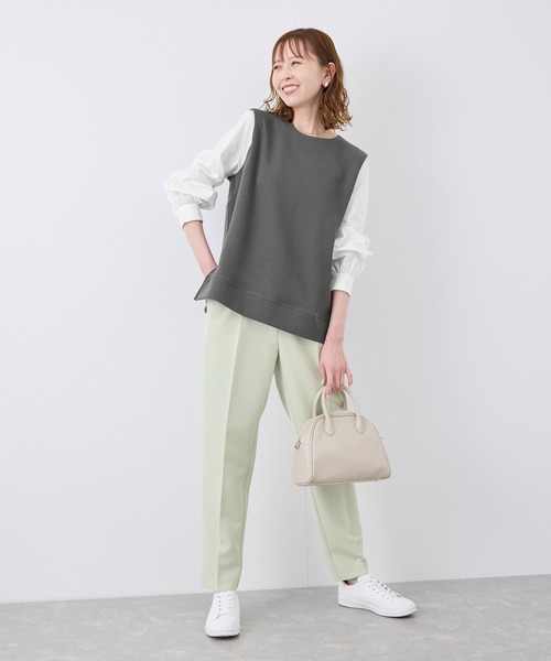 ROPE' PICNIC（ロペピクニック）の「布帛コンビプルオーバー（Tシャツ/カットソー・レディース・キナリ/ブラック/グレー・38）」の13枚目の写真