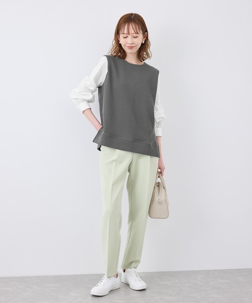 ROPE' PICNIC（ロペピクニック）の「布帛コンビプルオーバー（Tシャツ/カットソー・レディース・キナリ/ブラック/グレー・38）」の14枚目の写真