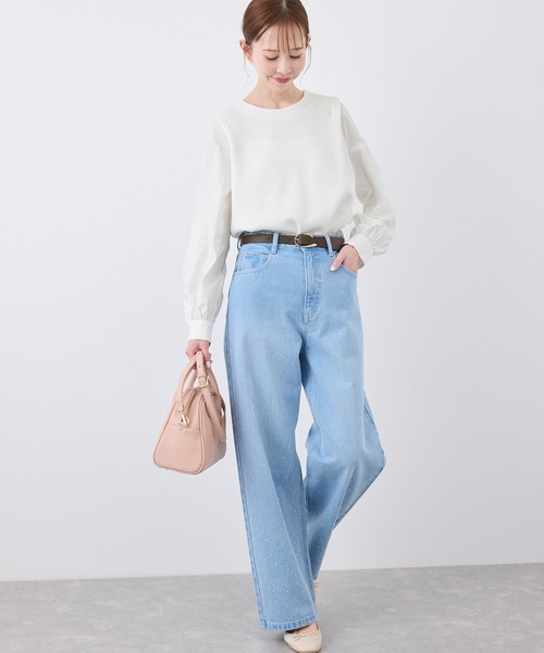 ROPE' PICNIC（ロペピクニック）の「布帛コンビプルオーバー（Tシャツ/カットソー・レディース・キナリ/ブラック/グレー・38）」の18枚目の写真