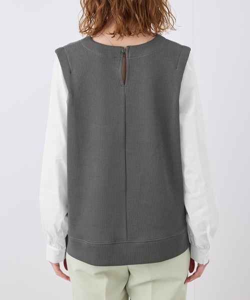 ROPE' PICNIC（ロペピクニック）の「布帛コンビプルオーバー（Tシャツ/カットソー・レディース・キナリ/ブラック/グレー・38）」の11枚目の写真