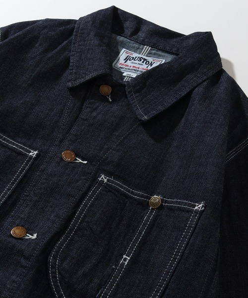 HOUSTON USN デニムジャケット　カバーオール HOUSTON ヒューストン ジャケット メンズ US コットン デニム