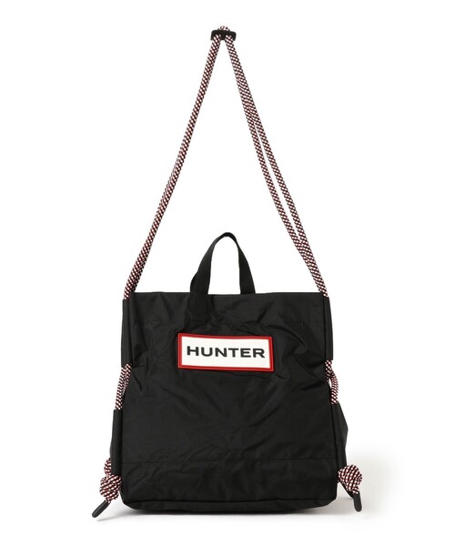 HUNTER(ハンター)の「【WEB限定】HUNTER / トラベル リップストップ リサイクル ナイロン トート バッグ(トートバッグ・レディース・ブラック/シルバー・ONE SIZE)」の1枚目の写真