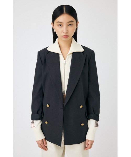 MOUSSY（マウジー）の「【セットアップ対応】DOUBLE BREASTED ブレザー（テーラードジャケット・レディース・ベージュ/ネイビー/チャコールグレー・FREE）」の2枚目の写真