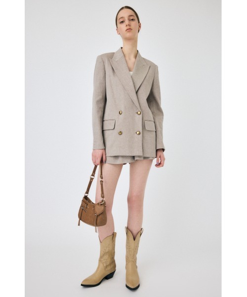 MOUSSY（マウジー）の「【セットアップ対応】DOUBLE BREASTED ブレザー（テーラードジャケット・レディース・ベージュ/ネイビー/チャコールグレー・FREE）」の6枚目の写真
