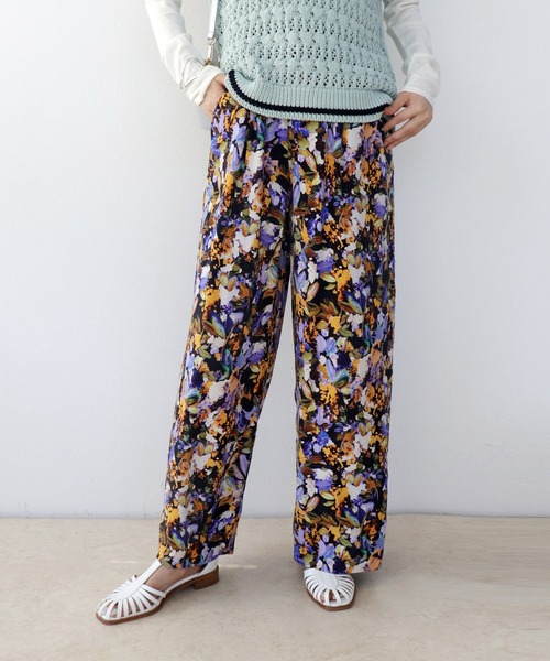 ETRO フラワープリント ワイドジーンズ ネイビー フラワープリントイージーワイドパンツ｜WOMEN｜250ISB31-109C