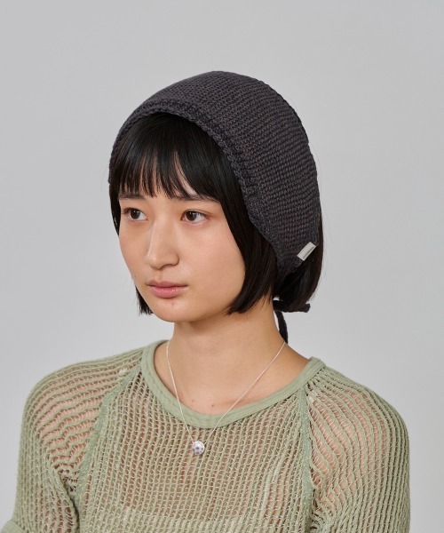 OVERRIDE（オーバーライド）の「OVERRIDE  KNIT TIED HAIR BAND SG / オーバーライド（ヘアバンド・レディース・チョコ/ライトベージュ/グリーン・FREE）」の2枚目の写真