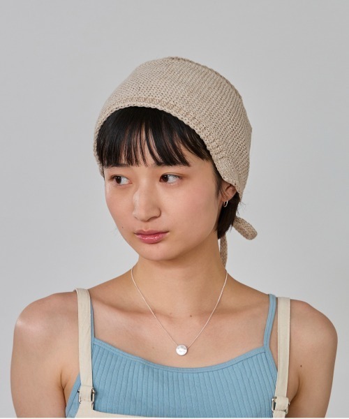 OVERRIDE（オーバーライド）の「OVERRIDE  KNIT TIED HAIR BAND SG / オーバーライド（ヘアバンド・レディース・チョコ/ライトベージュ/グリーン・FREE）」の3枚目の写真