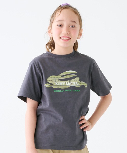 KRIFF MAYER（クリフメイヤー）の「フライングラビット柄ロゴT（Tシャツ/カットソー・キッズ・オフホワイト/イエロー/ブルー/チャコール・120/130/140/150/160/170）」の5枚目の写真