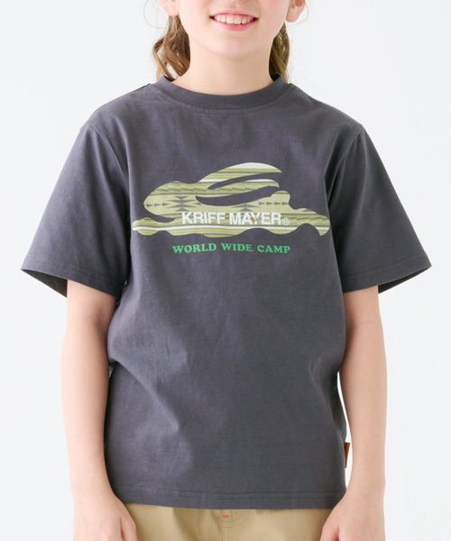 KRIFF MAYER（クリフメイヤー）の「フライングラビット柄ロゴT（Tシャツ/カットソー・キッズ・オフホワイト/イエロー/ブルー/チャコール・120/130/140/150/160/170）」の7枚目の写真