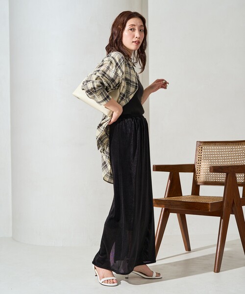 セール】限定展開 シアー フロッキー スリット スカート