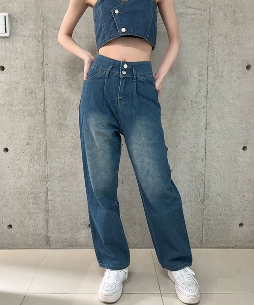 デニム 2点セット トップス パンツ 春夏 カジュアル 綺麗め Amazon | [ZHENGTU] レディース 2点セット セットアップ 半袖