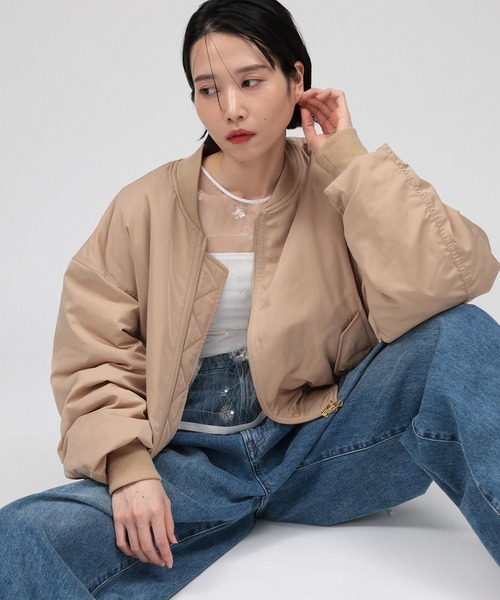 BABYLONE(バビロン)の「ショートMA-1(MA-1・レディース・チャコール/カーキ/ベージュ・フリー)」の21枚目の写真