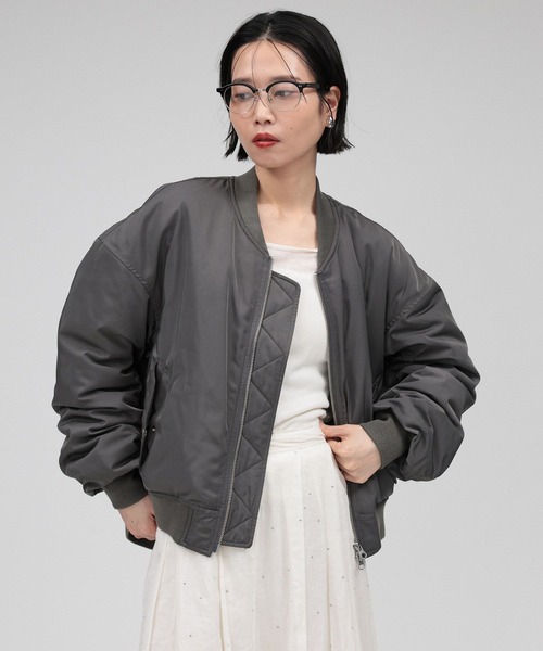 BABYLONE(バビロン)の「ショートMA-1(MA-1・レディース・チャコール/カーキ/ベージュ・フリー)」の5枚目の写真