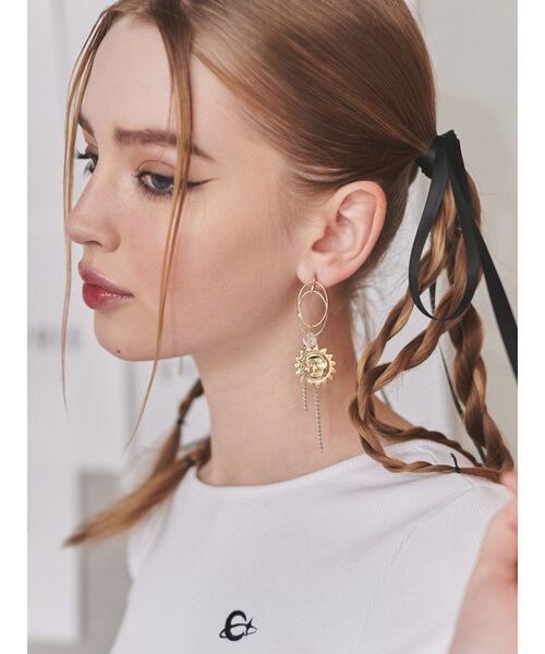 EVRIS（エヴリス）の「SUNNY MOTIFデザインピアス（ピアス（両耳用）・レディース・シルバー/ゴールド・FREE）」の14枚目の写真