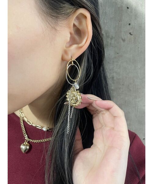 EVRIS（エヴリス）の「SUNNY MOTIFデザインピアス（ピアス（両耳用）・レディース・シルバー/ゴールド・FREE）」の10枚目の写真