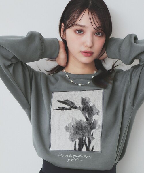 セール】フォト刺繍トップス【洗濯機洗い可】（Tシャツ/カットソー