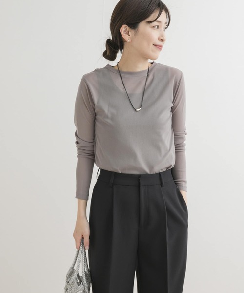 URBAN RESEARCH DOORS（アーバンリサーチドアーズ）の「チュールロングTシャツ（Tシャツ/カットソー・レディース・オフホワイト/グレー・MEDIUM）」の14枚目の写真